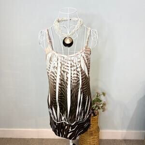 Gorgeous vintage y2k brown print top/ mini dress